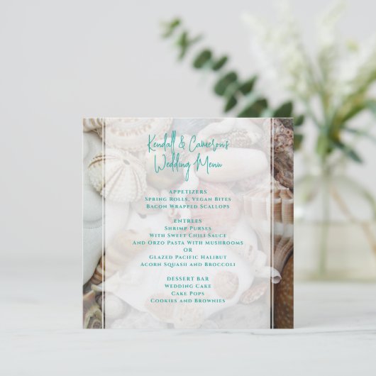 Sjabloon van het Vertrouwensmenu van de Zeeshells  Menu (Staand voorkant)