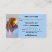 Sjabloon van het Warm Air Ballon Rde Cadeaucertifi Kortingskaartje (Achterkant)