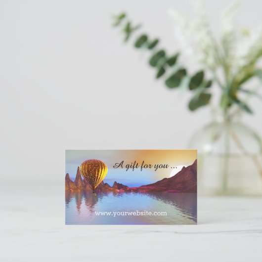 Sjabloon van het Warm Air Ballon Rde Cadeaucertifi Kortingskaartje (Staand voorkant)