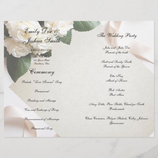 Sjabloon van het weddenschap - ceremonie Modern Wh (Achterkant)