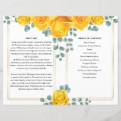 Sjabloon van het Yellow floral Funeral Program (Achterkant)