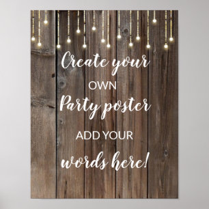 sjabloon van houtverlichting Maak uw eigen Poster
