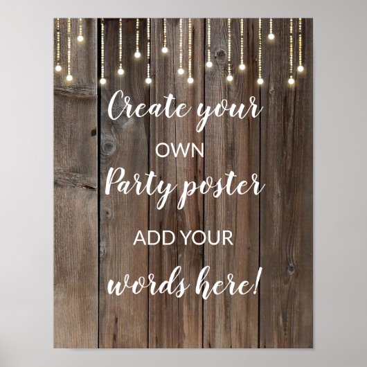 sjabloon van houtverlichting Maak uw eigen Poster (Voorkant)
