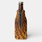 Sjabloon van leopard-afdruk zwarte vlekjes flesjeskoeler (Fles Achterkant)