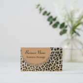 Sjabloon van leopard Print Business Card Visitekaartje (Staand voorkant)