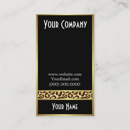 Sjabloon van leopard Print Business Card Visitekaartje (Voorkant)