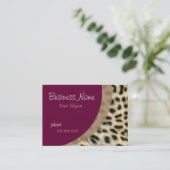 Sjabloon van leopard Print Business Card Visitekaartje (Staand voorkant)