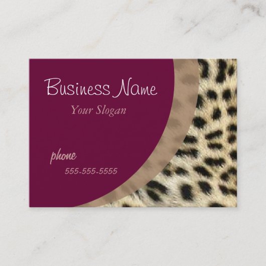 Sjabloon van leopard Print Business Card Visitekaartje (Voorkant)
