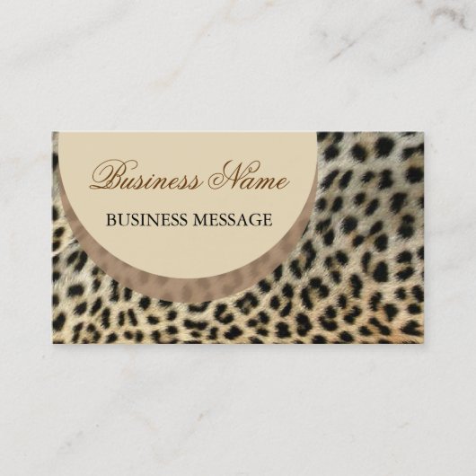 Sjabloon van leopard Print Business Card Visitekaartje (Voorkant)