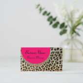 Sjabloon van leopard Print Business Card Visitekaartje (Staand voorkant)
