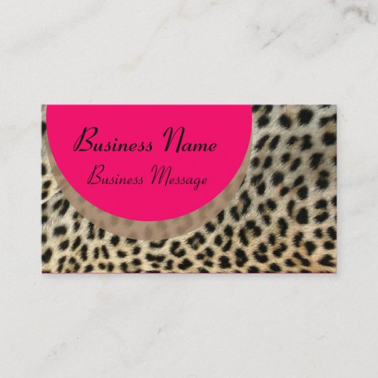 Sjabloon van leopard Print Business Card Visitekaartje (Voorkant)