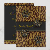 Sjabloon van leopard Print Party Kaart (Voorkant / Achterkant)
