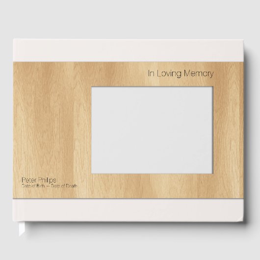Sjabloon van Lijst van hout Funeral Guest Book Add Gastenboek (Voorkant)