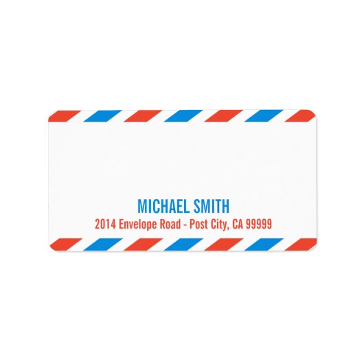 Sjabloon van luchtpostlabel etiket (Voorkant)