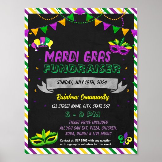 Sjabloon van Mardi Gras-voorval Poster (Voorkant)