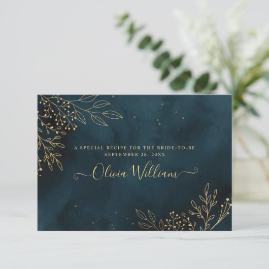 Sjabloon van Navy Gold Wedding Stationery (Staand voorkant)