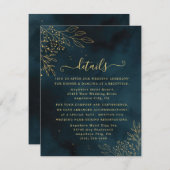 Sjabloon van Navy Gold Wedding Stationery (Voorkant / Achterkant)
