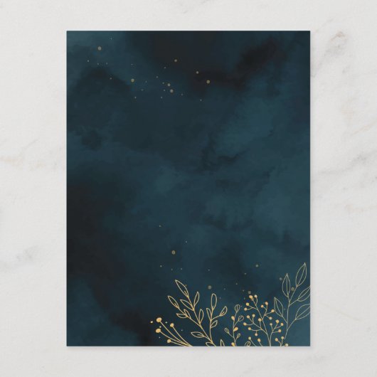 Sjabloon van Navy Gold Wedding Stationery (Achterkant)