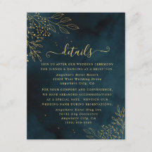 Sjabloon van Navy Gold Wedding Stationery