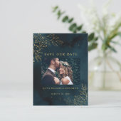 Sjabloon van Navy Gold Wedding Stationery Briefkaart (Staand voorkant)