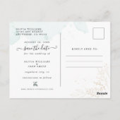 Sjabloon van Navy Gold Wedding Stationery Briefkaart (Achterkant)