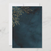 Sjabloon van Navy Gold Wedding Stationery Kaart (Achterkant)