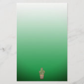 Sjabloon van Potted Cactus Green Ombre, dubbelzijd Briefpapier (Achterkant)