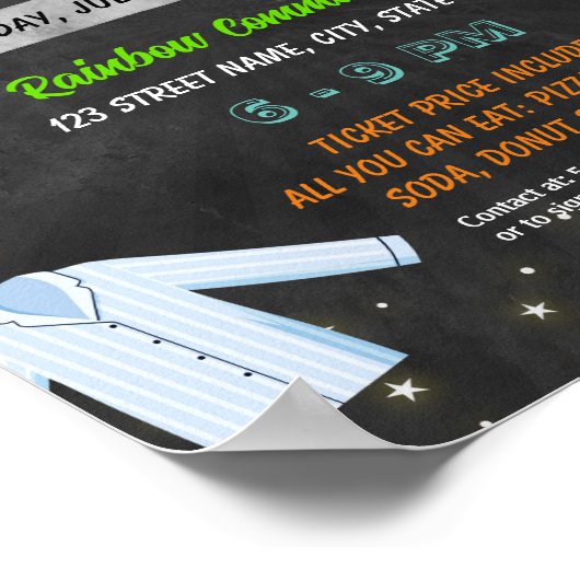 Sjabloon van pyjama-aandrijvingsgebeurtenis poster (Hoek)