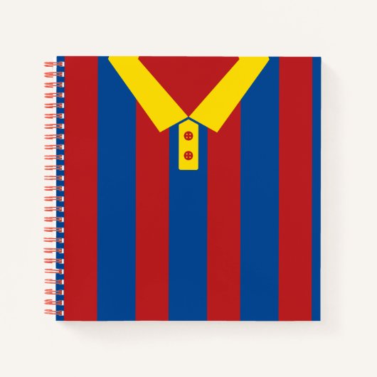 Sjabloon van Red & Blue Jersey Notitieboek Soccer  (Voorkant)