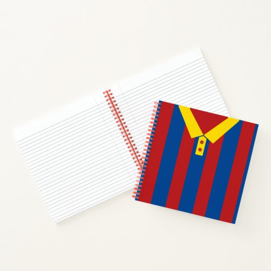 Sjabloon van Red & Blue Jersey Notitieboek Soccer  (Binnen)