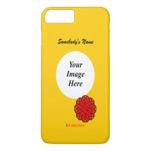Sjabloon van Red Flower Ribbon door Kenneth Yoncic iPhone 8/7 Plus Hoesje