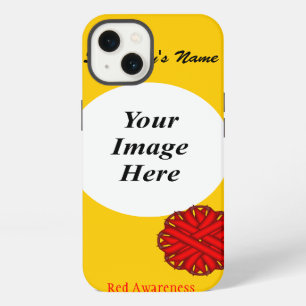 Sjabloon van Red Flower Ribbon door Kenneth Yoncic iPhone 13 Hoesje