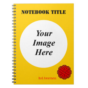 Sjabloon van Red Flower Ribbon door Kenneth Yoncic Notitieboek