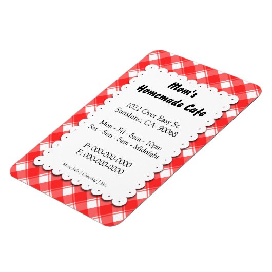 Sjabloon van Red Pset Restaurant Advertisement Mag Magneet (Linkerzijde)