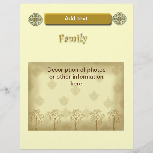 Sjabloon van stamboom-genealogie of scrapbook flyer (Achterkant)