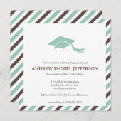 Sjabloon van striped Afstuderen kondiging Kaart (Voorkant / Achterkant)