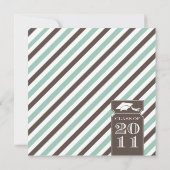 Sjabloon van striped Afstuderen kondiging Kaart (Achterkant)