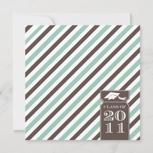 Sjabloon van striped Afstuderen kondiging Kaart (Achterkant)