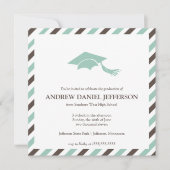 Sjabloon van striped Afstuderen kondiging Kaart (Voorkant)