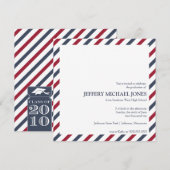 Sjabloon van striped Afstuderen kondiging Kaart (Voorkant / Achterkant)