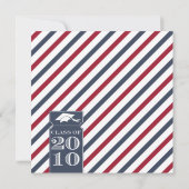 Sjabloon van striped Afstuderen kondiging Kaart (Achterkant)