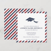 Sjabloon van striped Afstuderen kondiging Kaart (Voorkant / Achterkant)