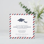 Sjabloon van striped Afstuderen kondiging Kaart (Staand voorkant)