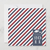 Sjabloon van striped Afstuderen kondiging Kaart (Achterkant)