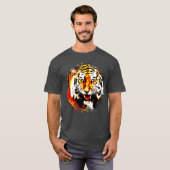 Sjabloon van tijger hoofd Modern Elegant Trendy T-shirt (Voorkant volledig)