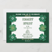 Sjabloon van uitnodigingen - aanpasbare shamrocks (Achterkant)