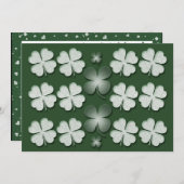 Sjabloon van uitnodigingen - aanpasbare shamrocks (Voorkant / Achterkant)