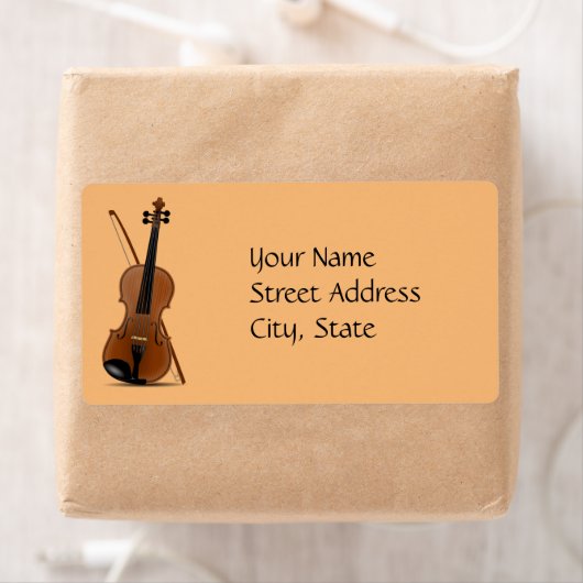 Sjabloon van Violin en Bow Etiket (Insitu)