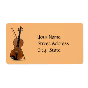 Sjabloon van Violin en Bow Etiket