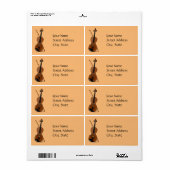 Sjabloon van Violin en Bow Etiket (Full Sheet)